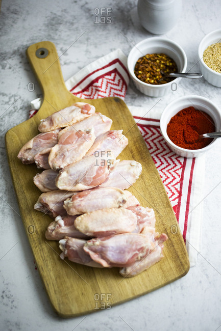 Preparing of spicy chicken wings
