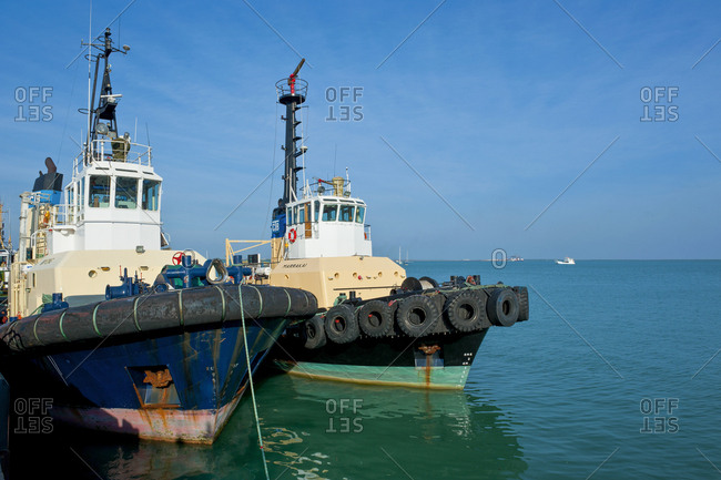 Two moored tugboats- Darwin- Northern Territory- Australia