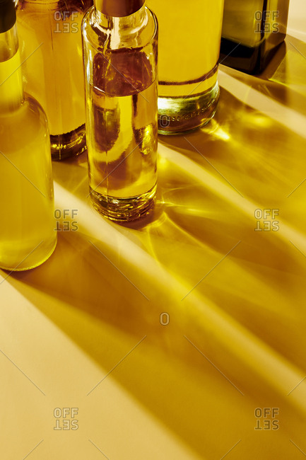 Cooking oil in plain glass bottles