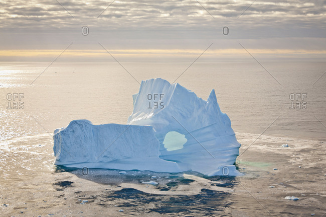 Seascape and iceberg, Baffin Bay, Greenland waters.