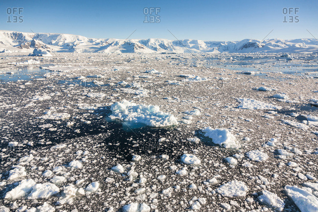 Brash ice in Gerlache Strait, Antarctic Peninsula, Antarctica.