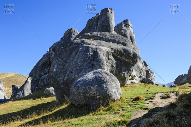 Limestone outcrops on Castle Hill- South Island- New Zealand
