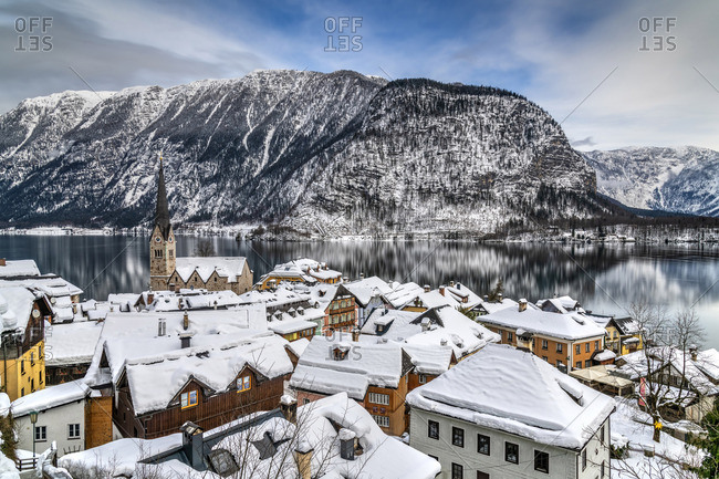 Austria - January 27, 2019: Hallstatt, Upper Austria, Austria