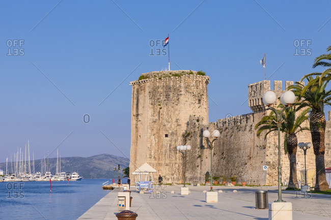 Croatia - June 6, 2019: Kamerlengo Fortress, Trogir Harbor, Trogir, Dalmatian Coast, Croatia, Europe