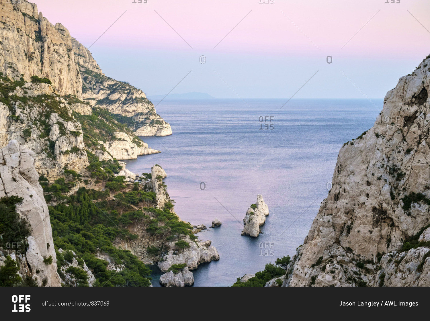 Mediterranean Landscape At Calanque De Sugiton Parc National Des Calanques Bouches Du Rhune Provence Alpes Cote D Azur France Stock Photo Offset