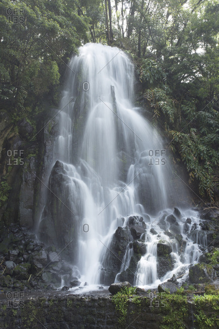 Waterfall cascading over rocks