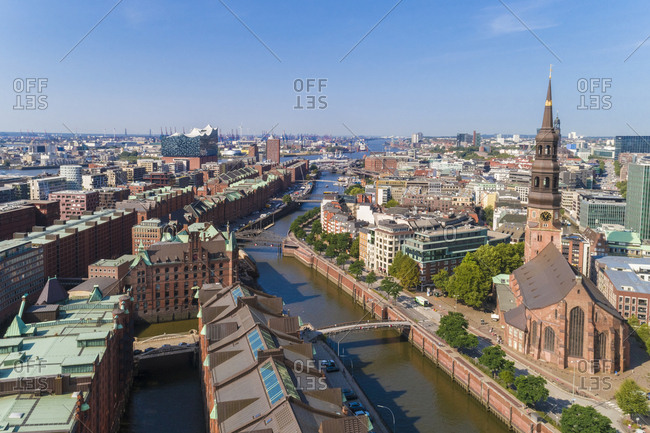 Cityscape with old town and new town- Hamburg- Germany