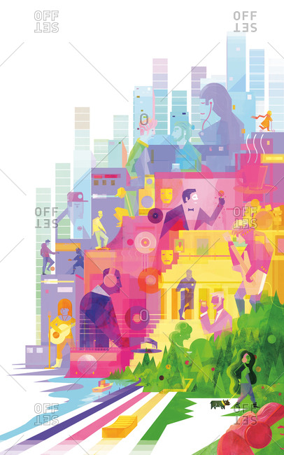 A music festival in a city