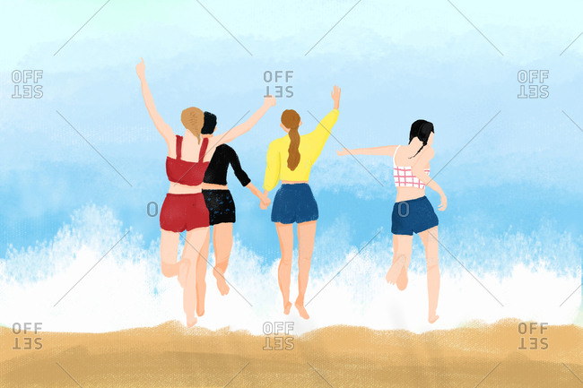 Summer swimming illustrations - Offset Collection