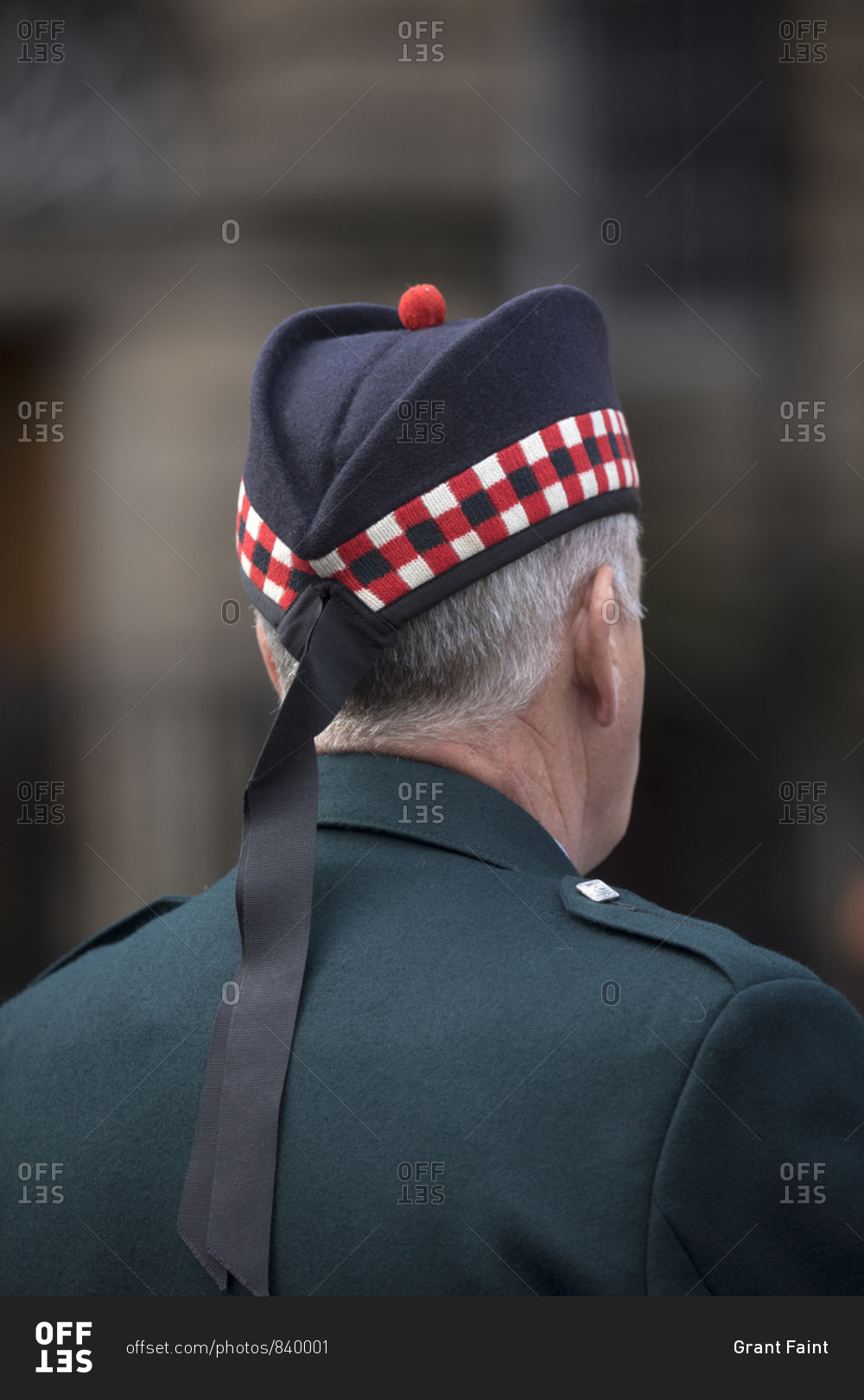 Military veteran dressed for church in Edinburgh, Scotland