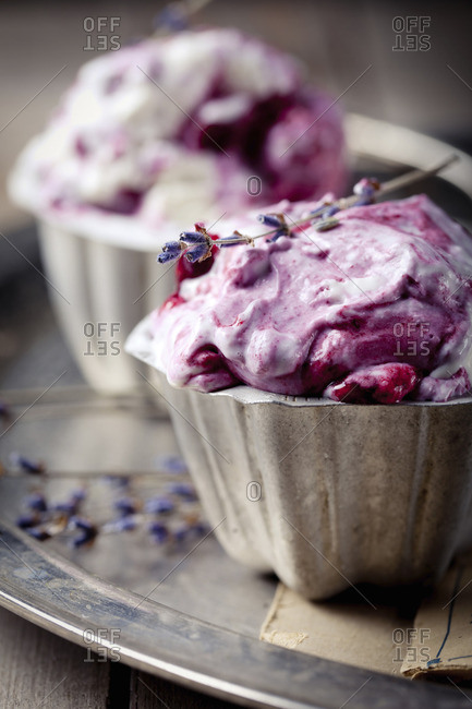 Berry ice cream with lavender