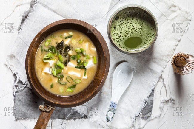 Miso soup with seaweed and tofu (Japan)