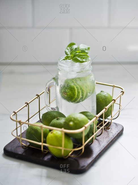Lime basil lemonade