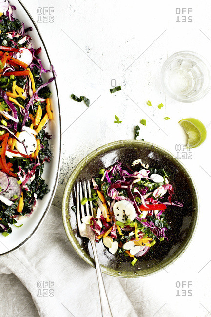 Toasted Sesame Radicchio Kale Salad