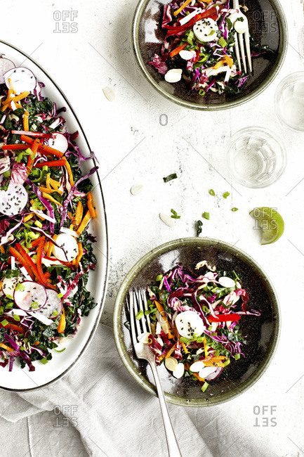 Toasted Sesame Radicchio Kale Salad