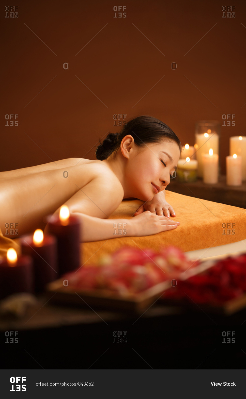The young woman in indoor SPA