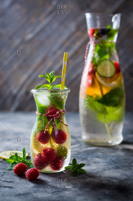 Detox Water  - Raspberry, Cherry and Mint Flavored Water