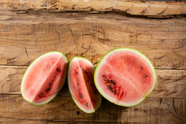 Watermelon on brown background