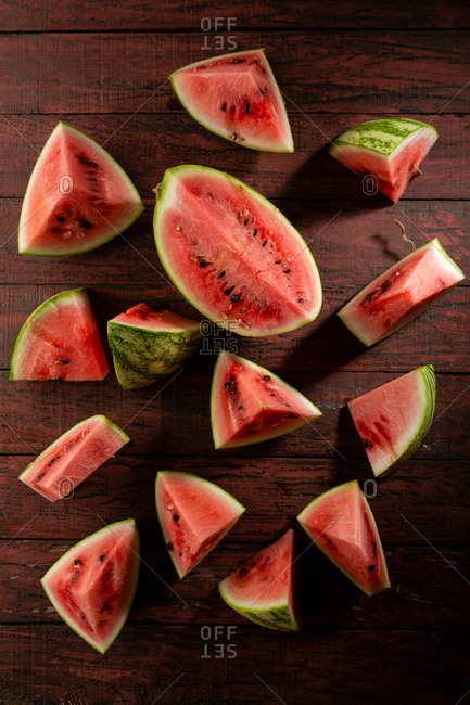 Fresh and ripe watermelon slices