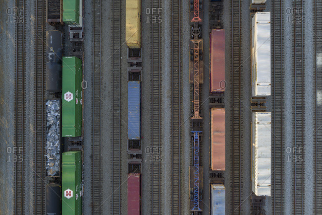Atlanta, Georgia, USA - March 29, 2019: Railroad Cars, Atlanta, Georgia