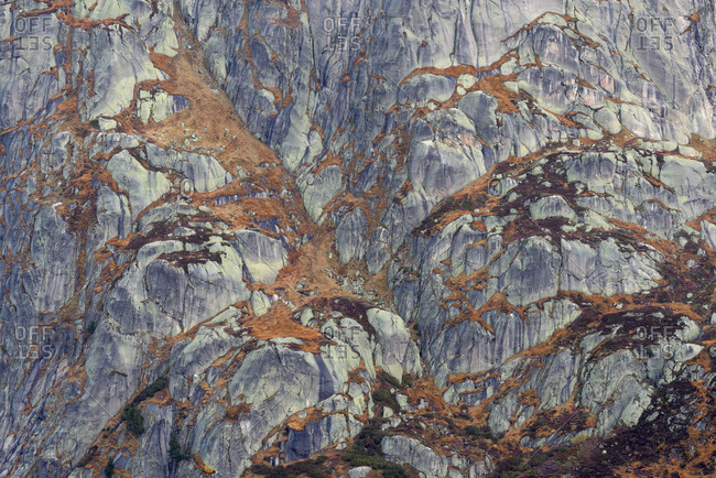 Rock formation at Grimsel Pass- Canton of Bern- Switzerland
