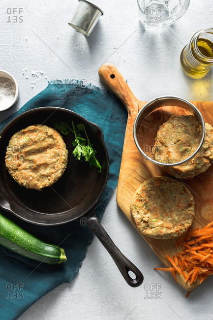 Cooking healthy vegetable burger cutlets