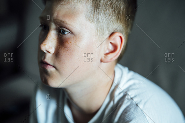 Portrait of boy with freckles