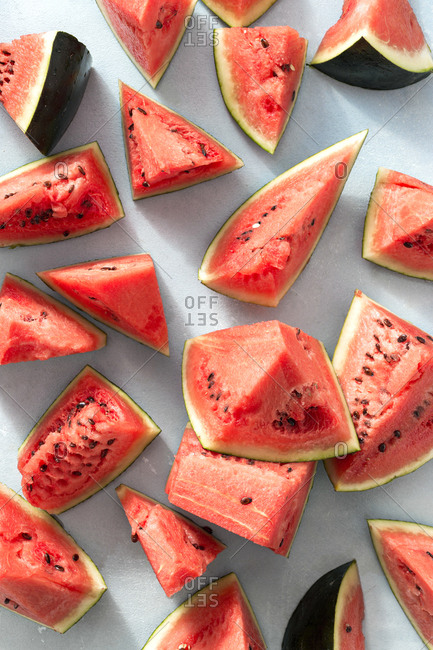 Slices of watermelon on the table