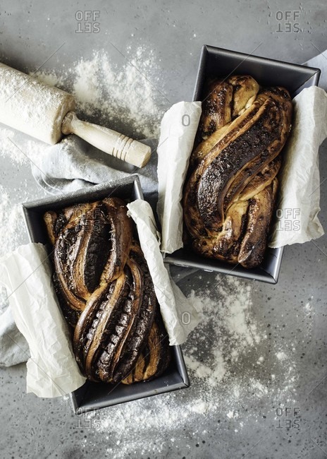 Babka bread displayed for consuming