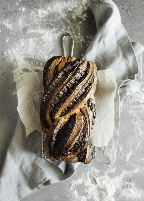 Babka bread displayed for consuming