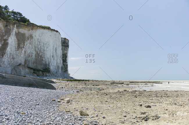 White chalk cliff in Somme Bay, France