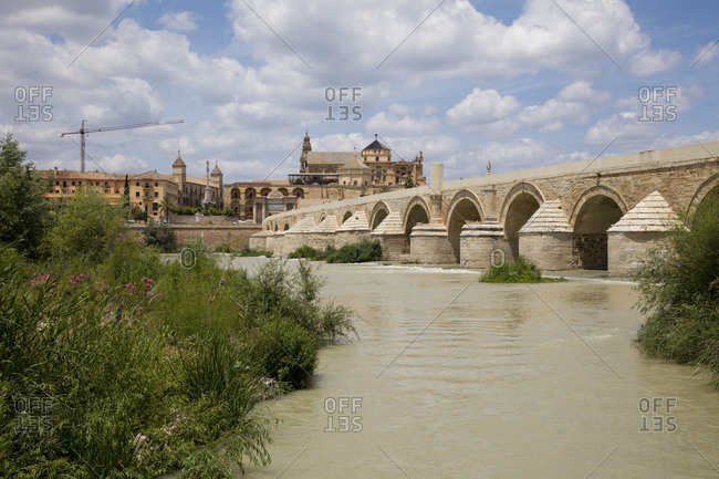 Spain- Andalusia- Cordoba- Old town- Mosque Cathedral of Cordoba- Puente Romano- Roman bridge