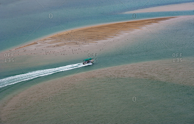 Tour boat in a lagoon- Sur- Oman