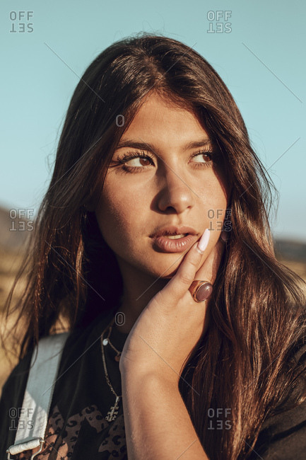 Portrait of a brunette young woman