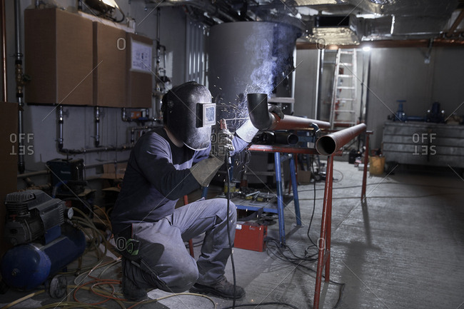 Welder at work