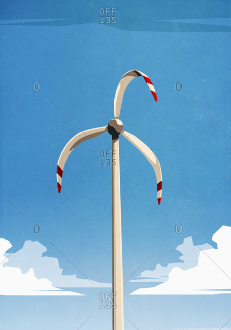 Melted wind turbine