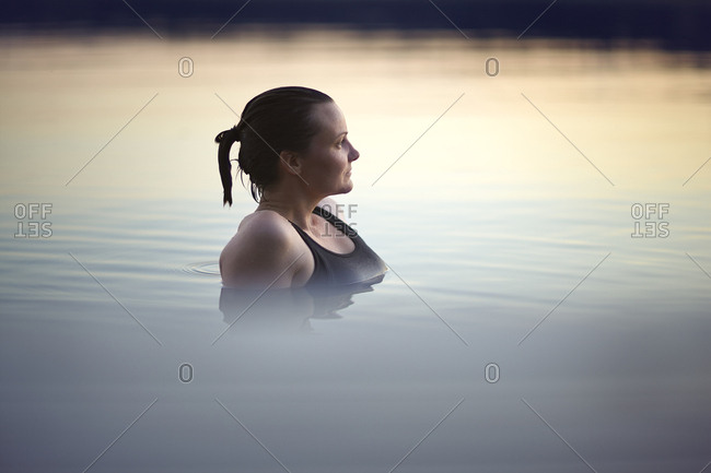 Woman relaxing in water - Offset