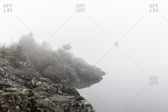Rocks by lake