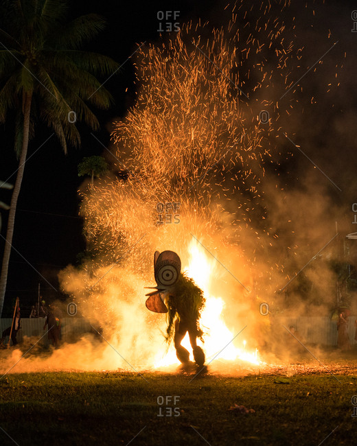 Baining fire dance. Performed by people from the Baining tribe
