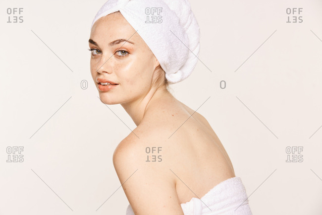 Attractive female with radiant body after cosmetic procedure