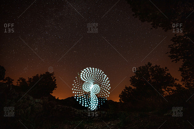 Night sky with abstract shapes in Light Painting