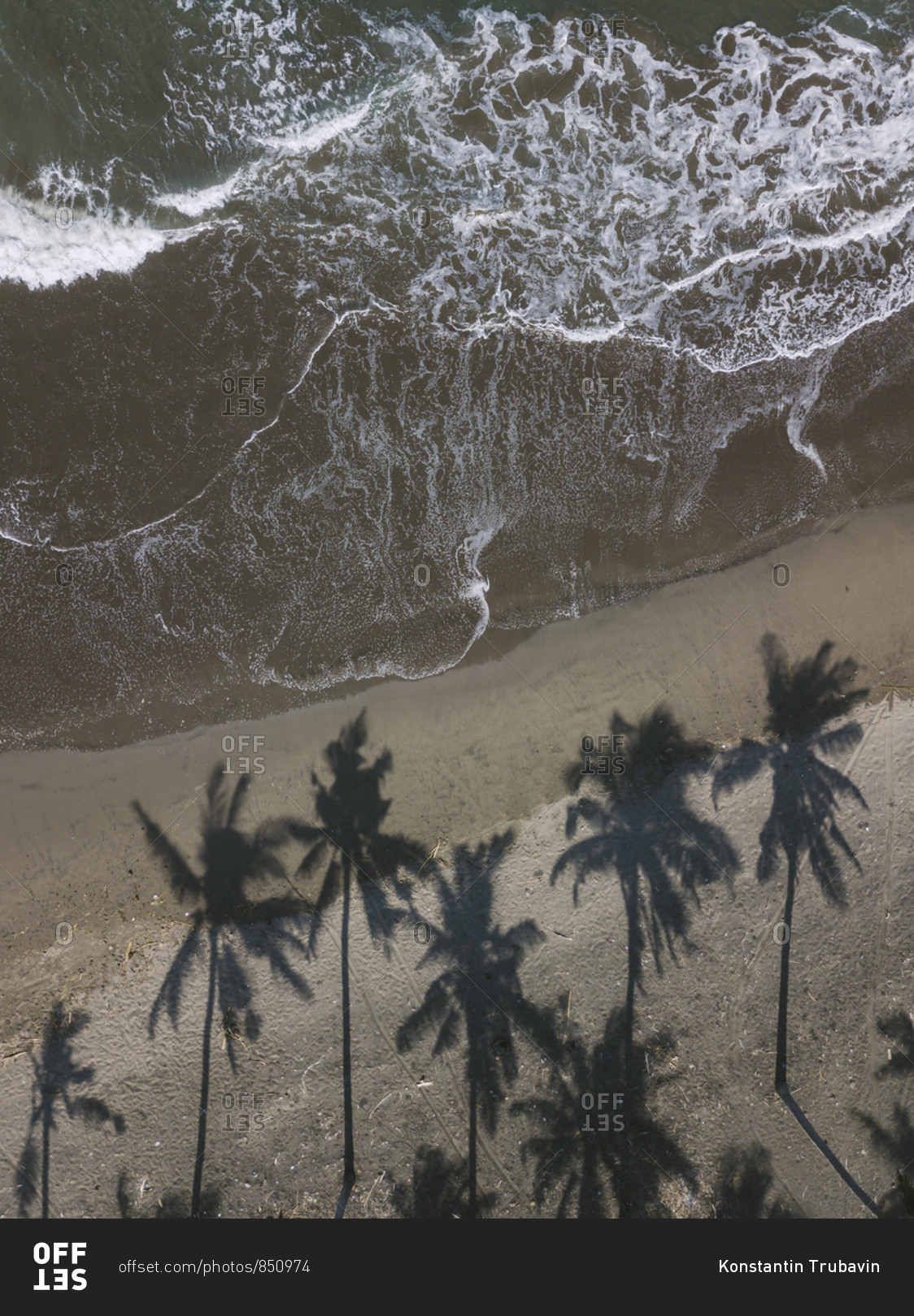 Aerial view of Medewi beach, Bali, Indonesia