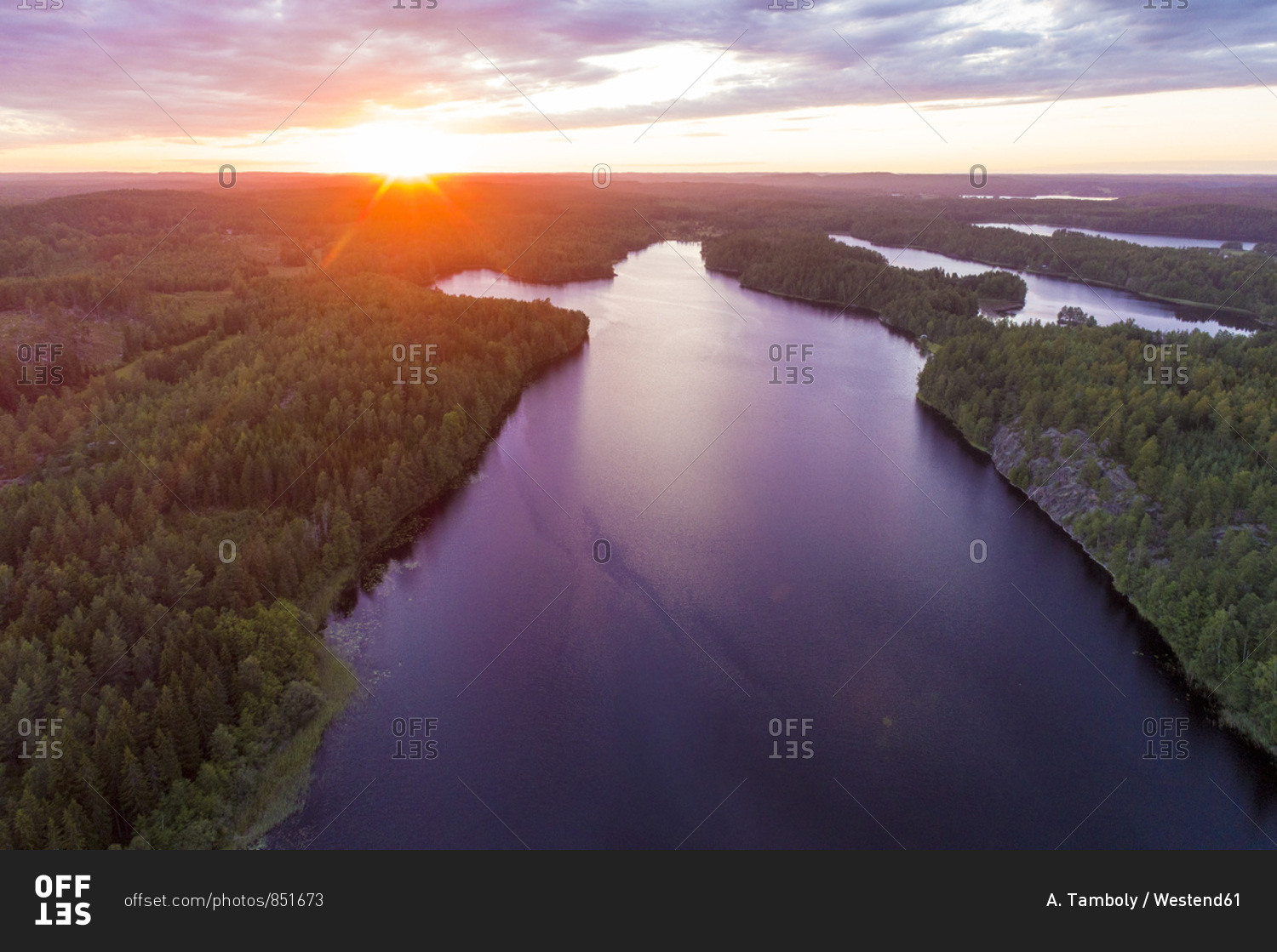 A lake at sunset in Tjust region- Southeastern Sweden