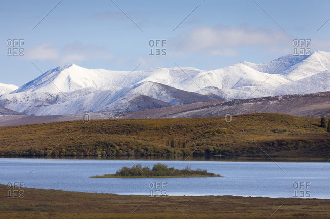 Tombstone Territorial Park with an early fall snow in Yukon, Canada