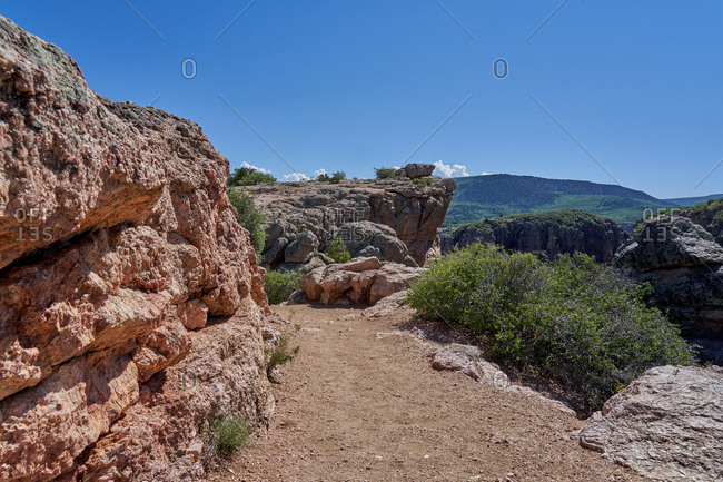 Sandstone formations in Mesa Verde National Park in Colorado