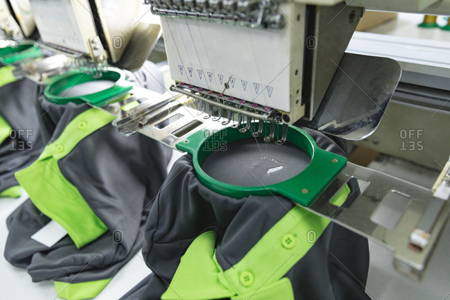 Making t shirts in a clothing factory