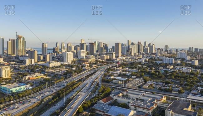 Usa, Florida, Miami,  - January 17, 2019: Cityscape of Miami, USA