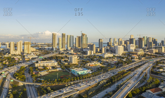 Usa, Florida, Miami,  - January 17, 2019: Cityscape of Miami, USA
