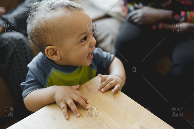 Baby boy looking away