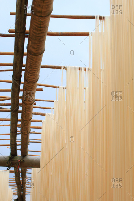 Noodles hanging to dry